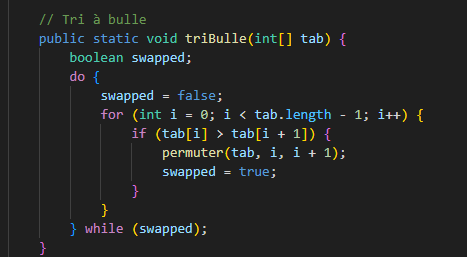 Illustration du tri à bulles