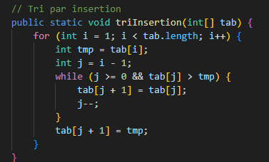 Illustration du tri par insertion